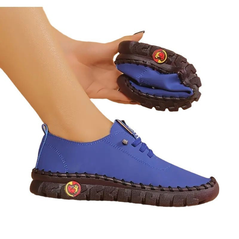 Beef Tendon Soft Bottom Mom Shoes Women's Plus Size Handmade Stitching
