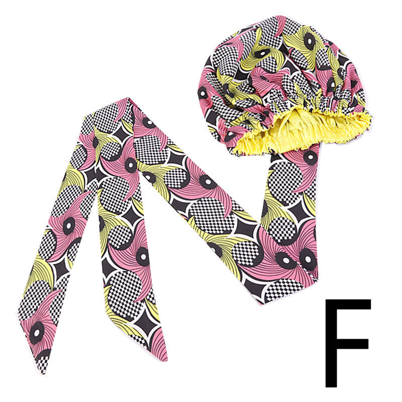 Printed Satin Home Streamer Headscarf Hat