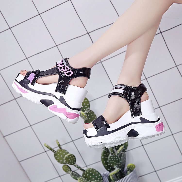 Daddy Sandals Women's Platform Sports Wedge With Velcro Roman Platform Shoes