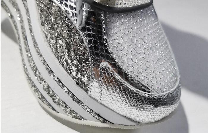 Genuine Leather Breathable Mesh Platform Shoes