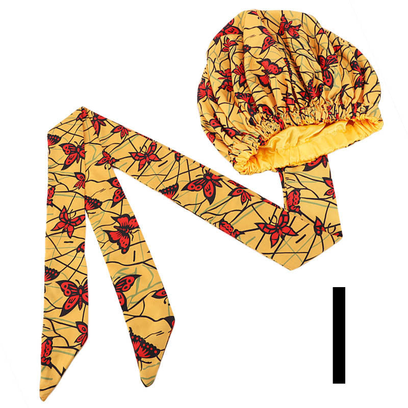 Printed Satin Home Streamer Headscarf Hat