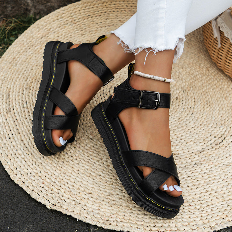 Summer Thick-soled Cross-strap Sandals