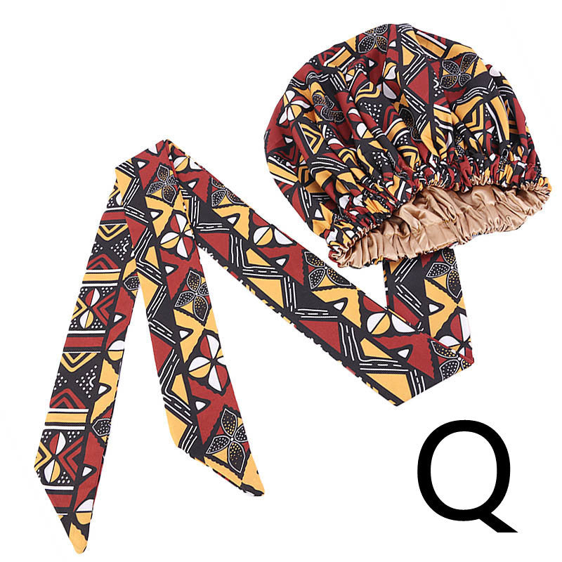Printed Satin Home Streamer Headscarf Hat