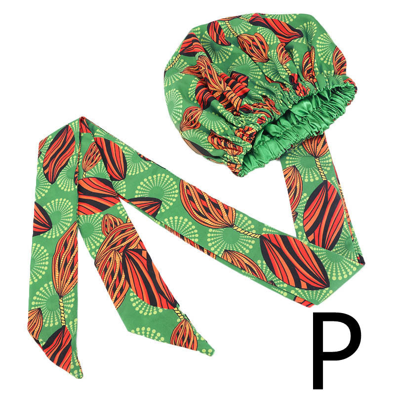Printed Satin Home Streamer Headscarf Hat