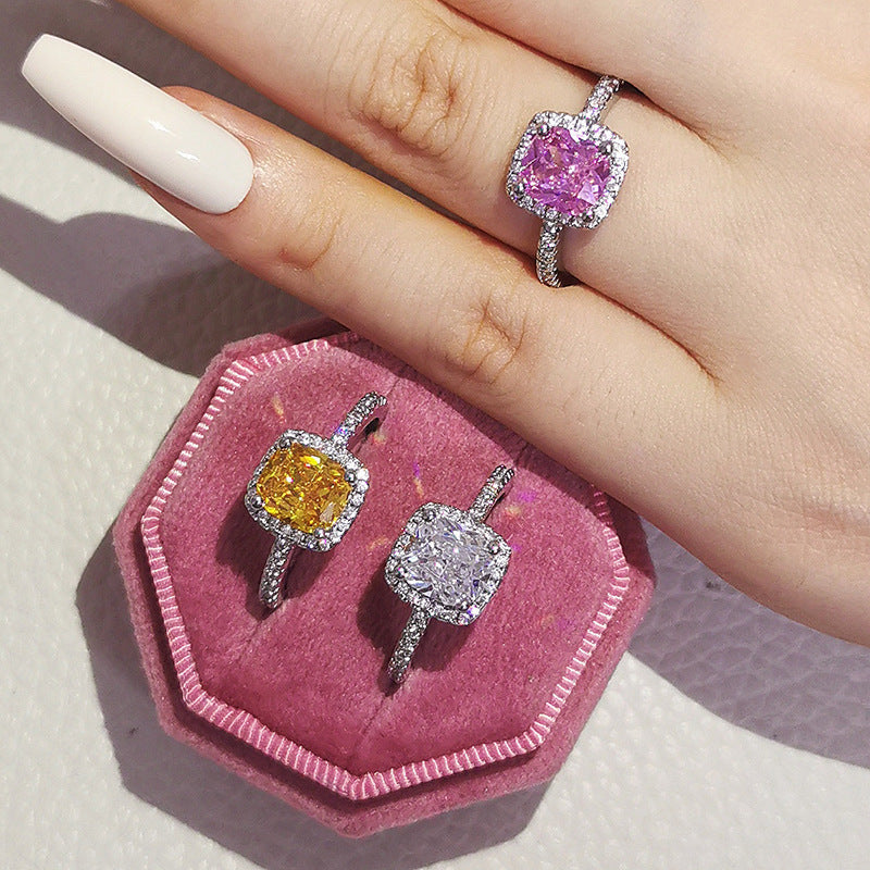 Multicolour Cubic Zirconia Wedding Rings