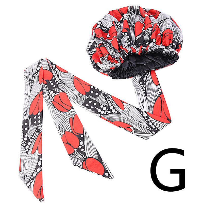 Printed Satin Home Streamer Headscarf Hat