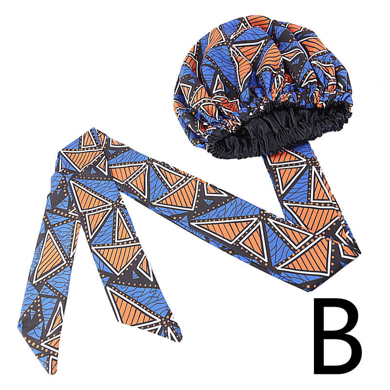Printed Satin Home Streamer Headscarf Hat