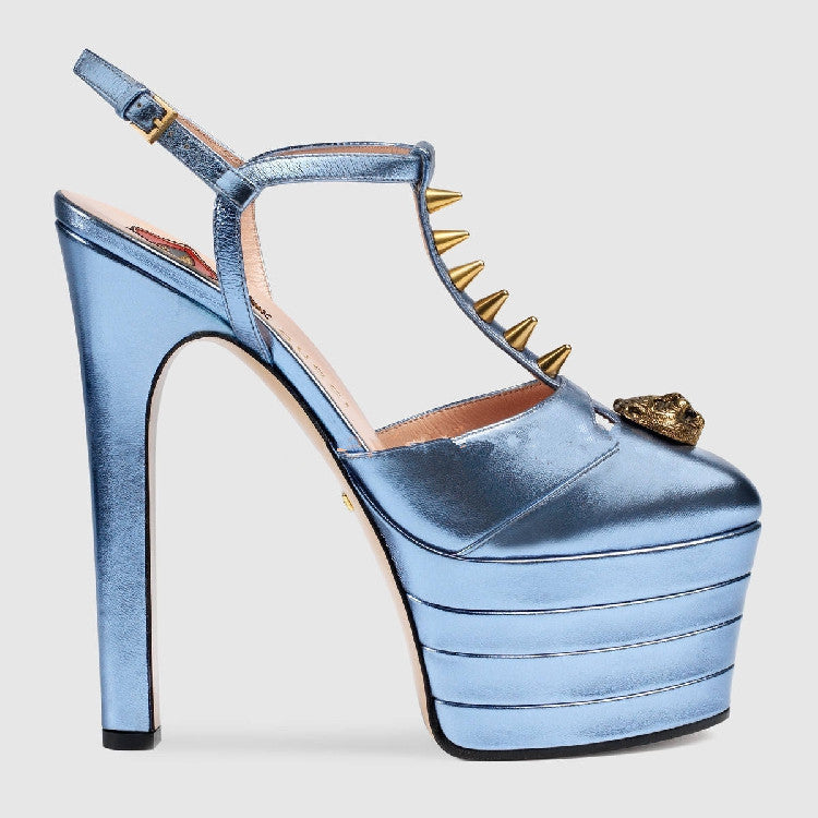 Women's Fashion Simple Fine High Heel Riveted Sandals