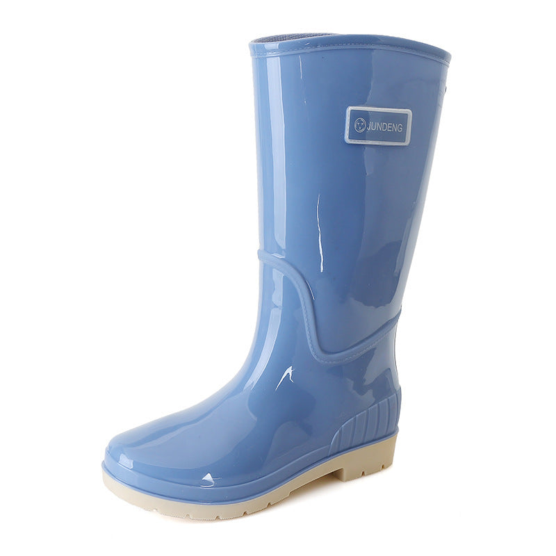 Adult High-top Women's Rain Boots Non-slip Waterproof Kitchen Work PVC Water Shoes Women