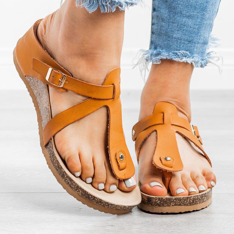 Explosion flat bottom toe sandals women
