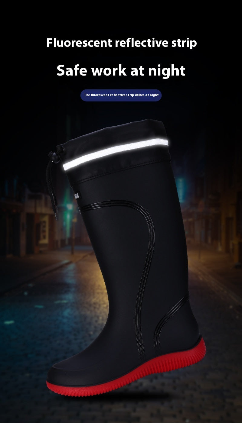 Fashion Outerwear High Non-slip Drawstring Rain Boots