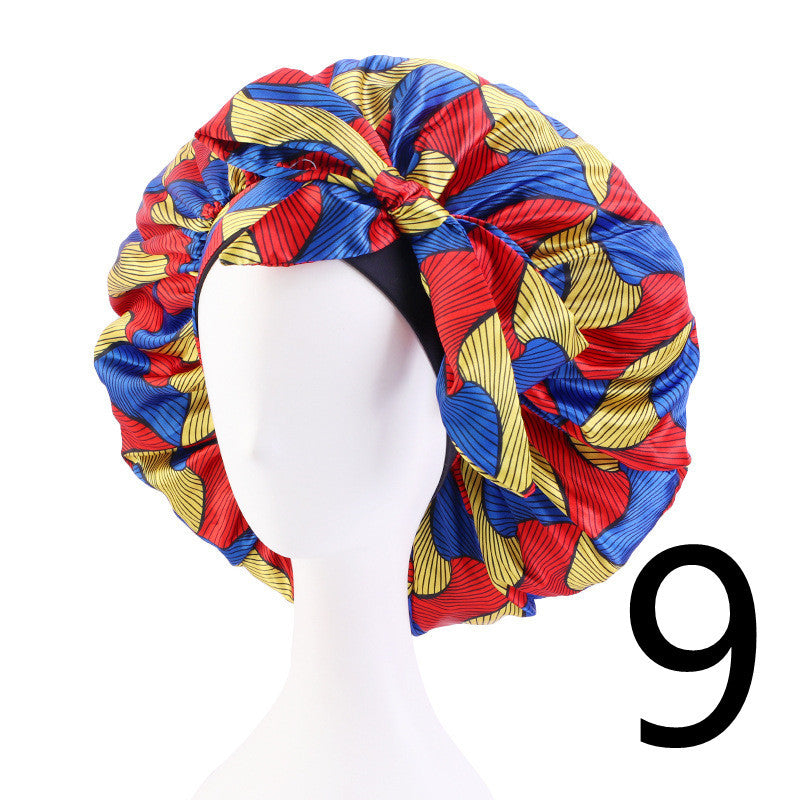 Printed Satin Home Streamer Headscarf Hat