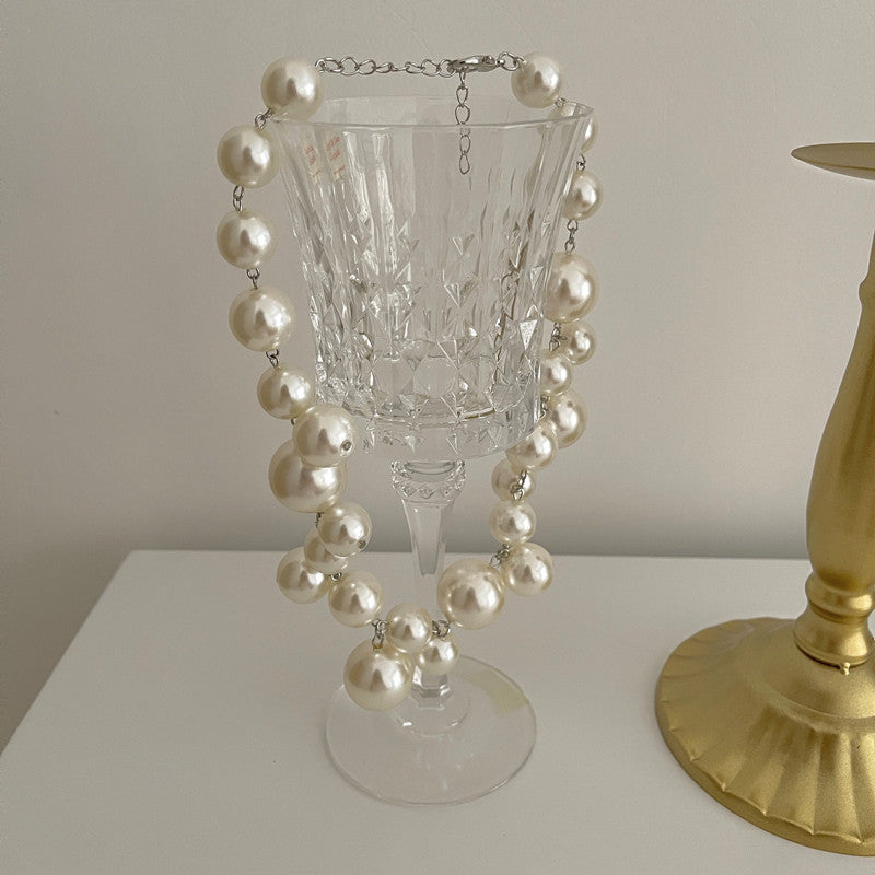 Retro French Baroque Overlaid Pearl Collar Chain