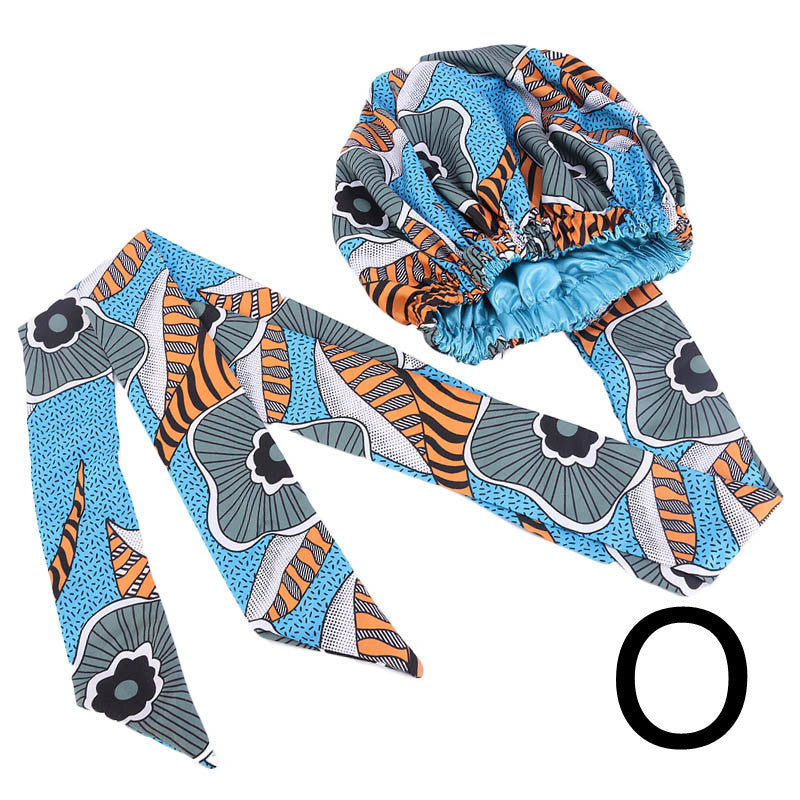 Printed Satin Home Streamer Headscarf Hat