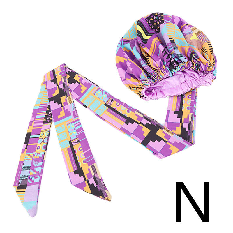 Printed Satin Home Streamer Headscarf Hat