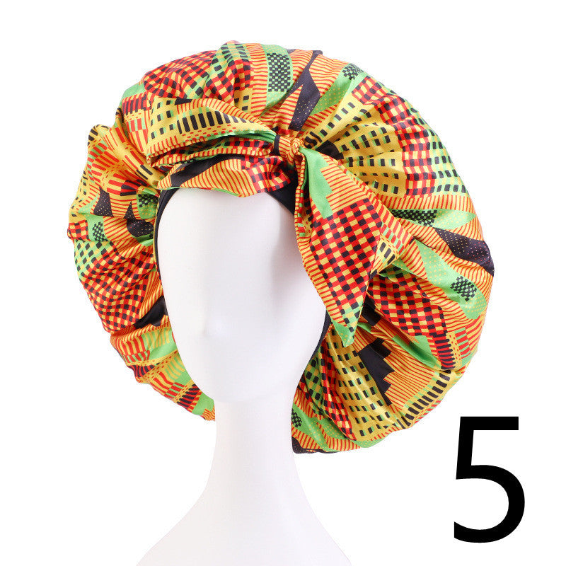 Printed Satin Home Streamer Headscarf Hat