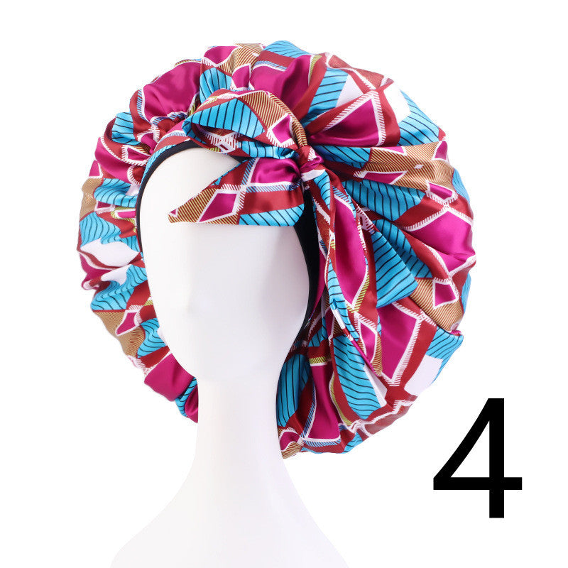 Printed Satin Home Streamer Headscarf Hat