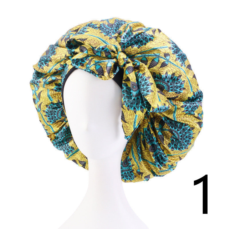 Printed Satin Home Streamer Headscarf Hat