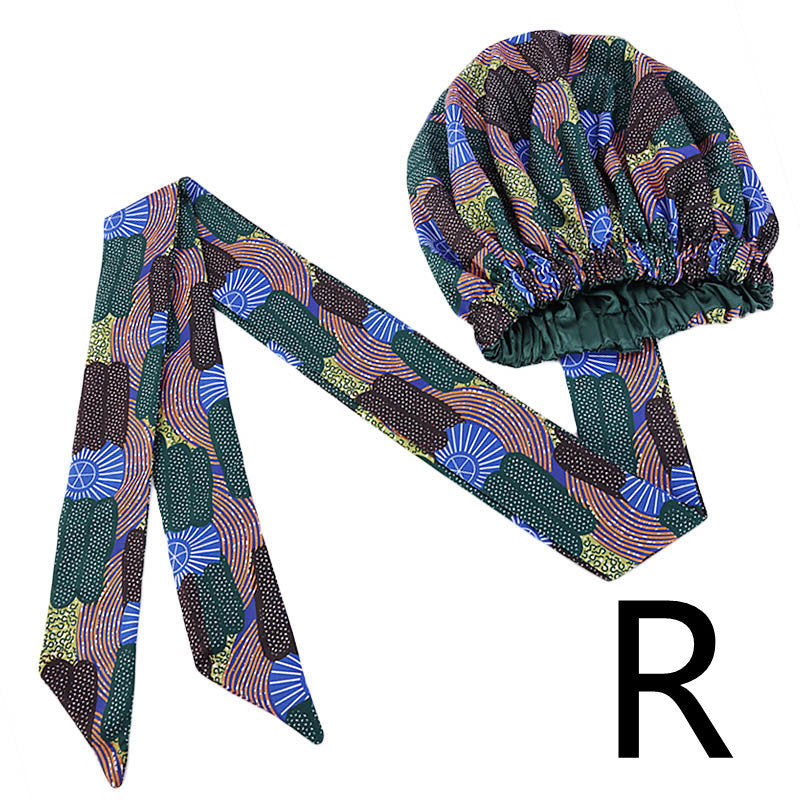 Printed Satin Home Streamer Headscarf Hat