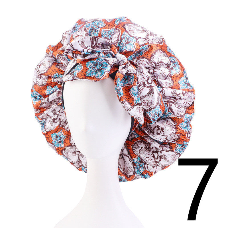 Printed Satin Home Streamer Headscarf Hat