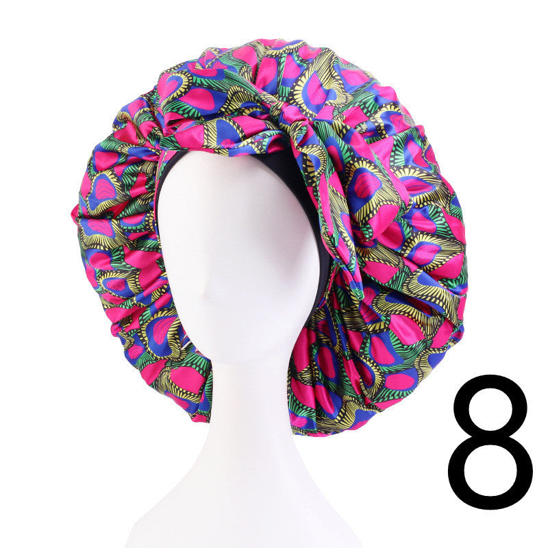 Printed Satin Home Streamer Headscarf Hat