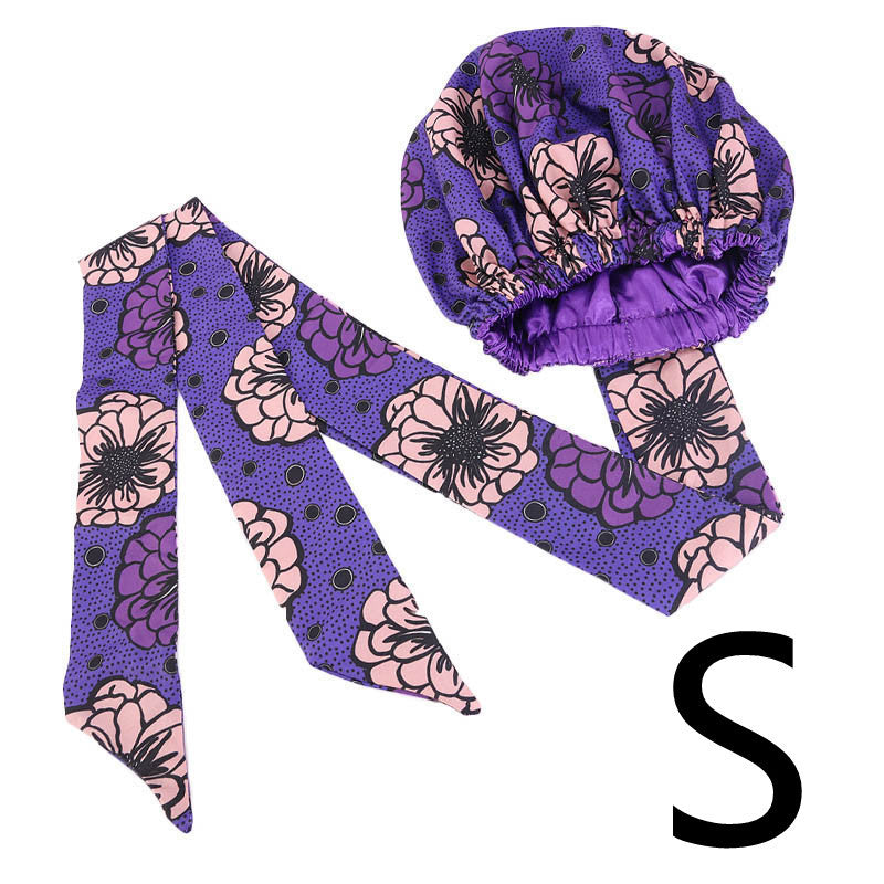 Printed Satin Home Streamer Headscarf Hat