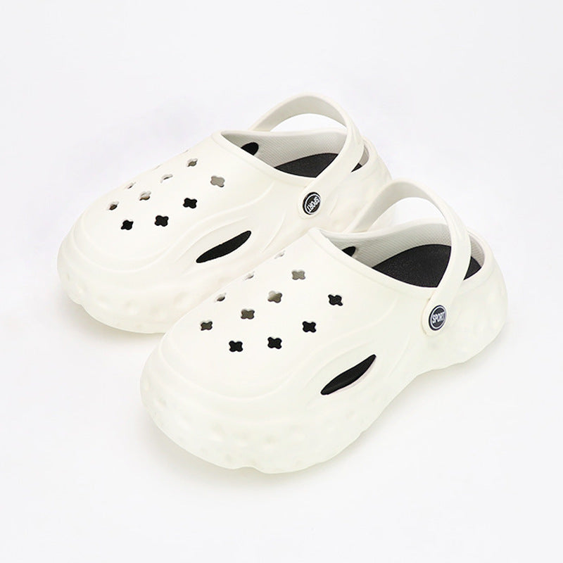 New Internet Celebrity Poop Feeling Closed-toe Slippers Women's Outdoor Hole Shoes Summer Thick Bottom Increased Beach Sandals