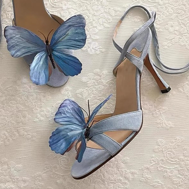 Butterfly Cross Strap Open Toe Sandals