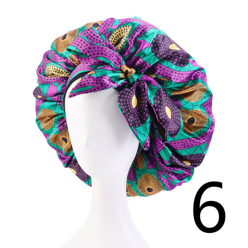 Printed Satin Home Streamer Headscarf Hat