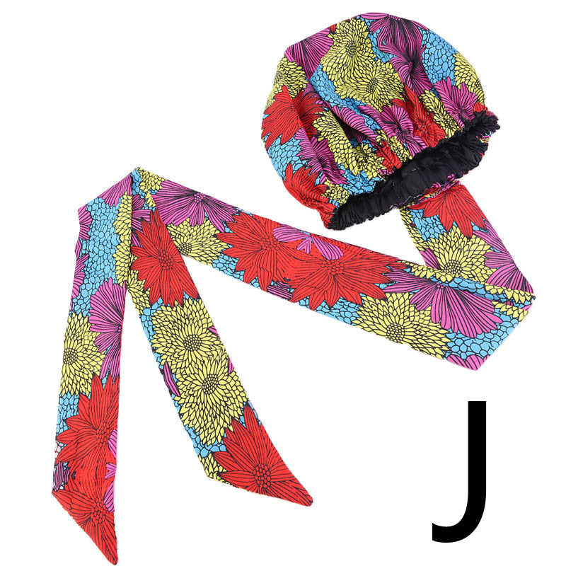 Printed Satin Home Streamer Headscarf Hat