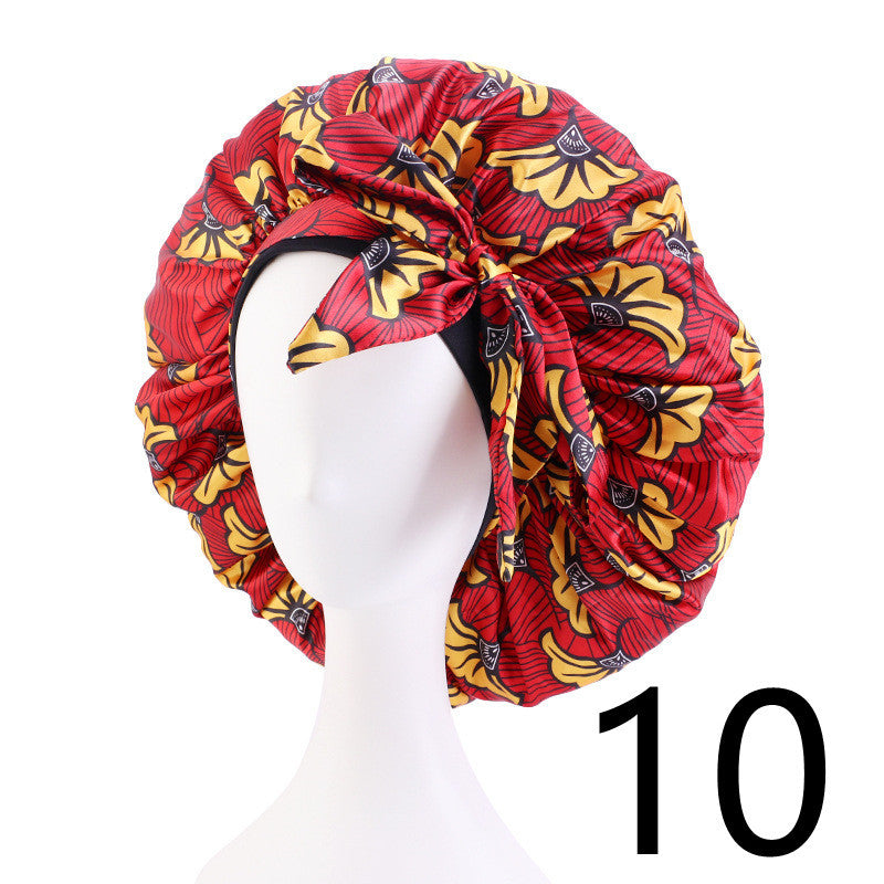 Printed Satin Home Streamer Headscarf Hat