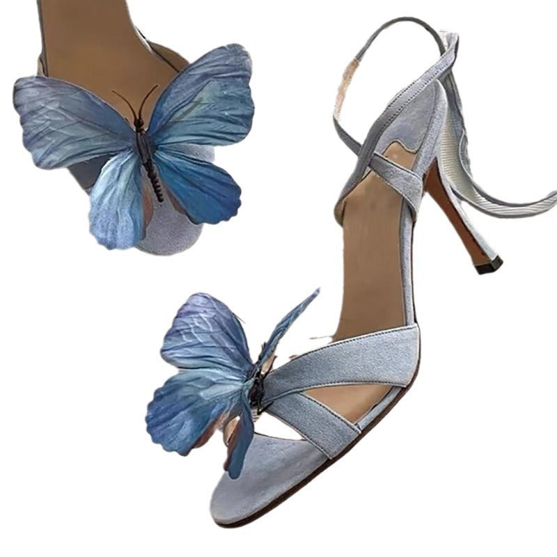 Butterfly Cross Strap Open Toe Sandals