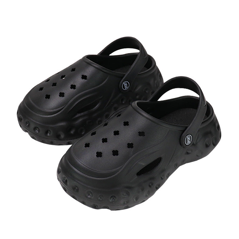 New Internet Celebrity Poop Feeling Closed-toe Slippers Women's Outdoor Hole Shoes Summer Thick Bottom Increased Beach Sandals