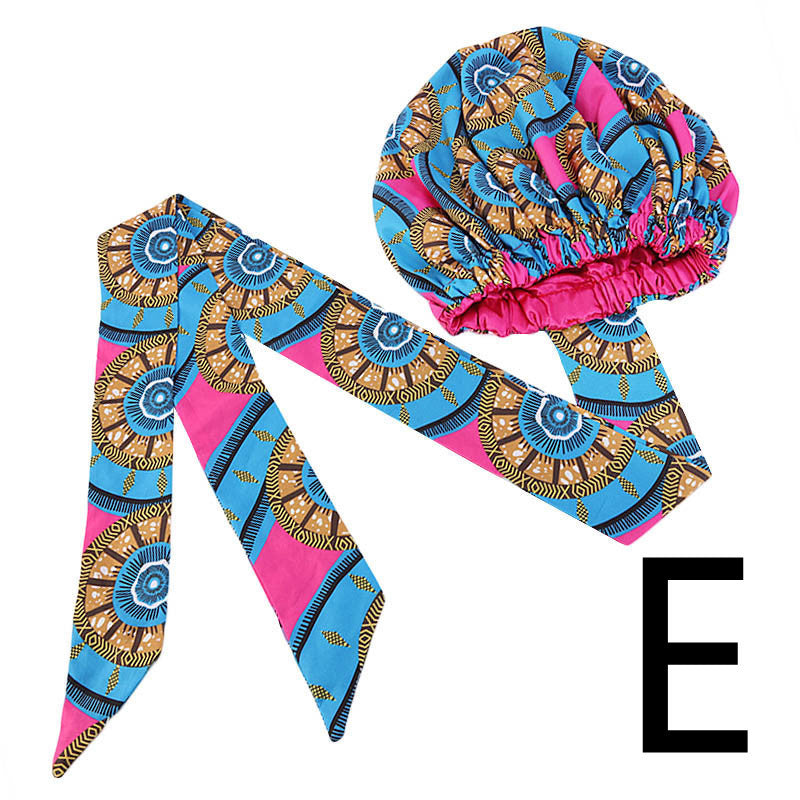 Printed Satin Home Streamer Headscarf Hat