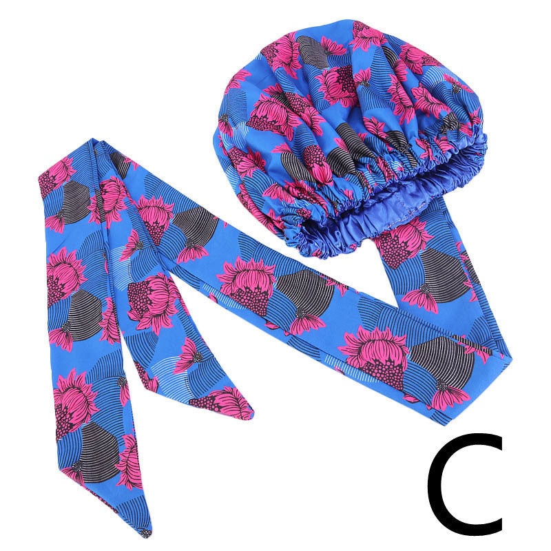 Printed Satin Home Streamer Headscarf Hat
