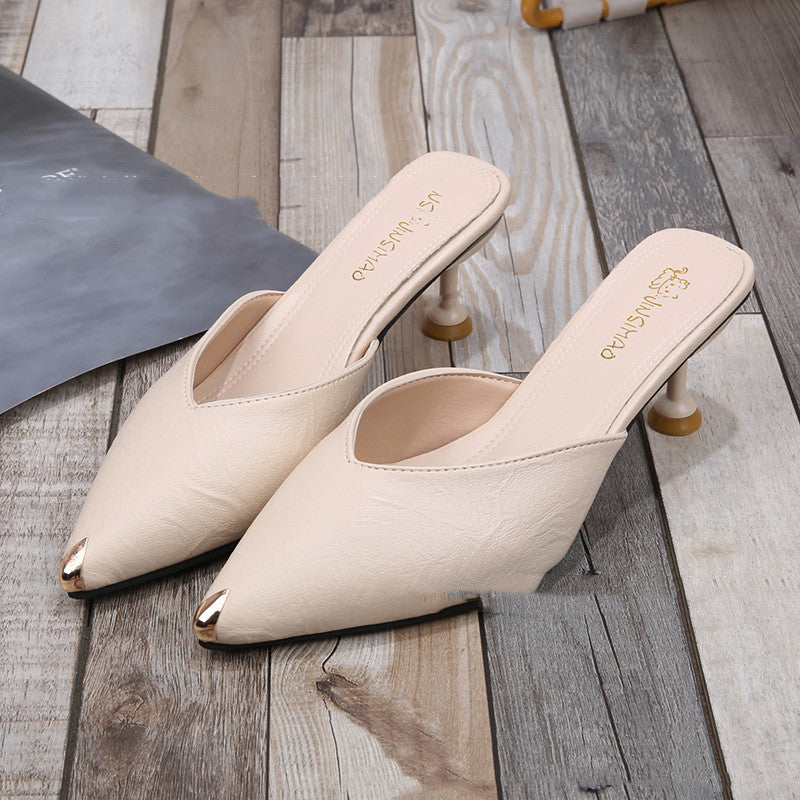 Baotou Ladies Half Slippers Outer Wear Fashionable Slippers Women