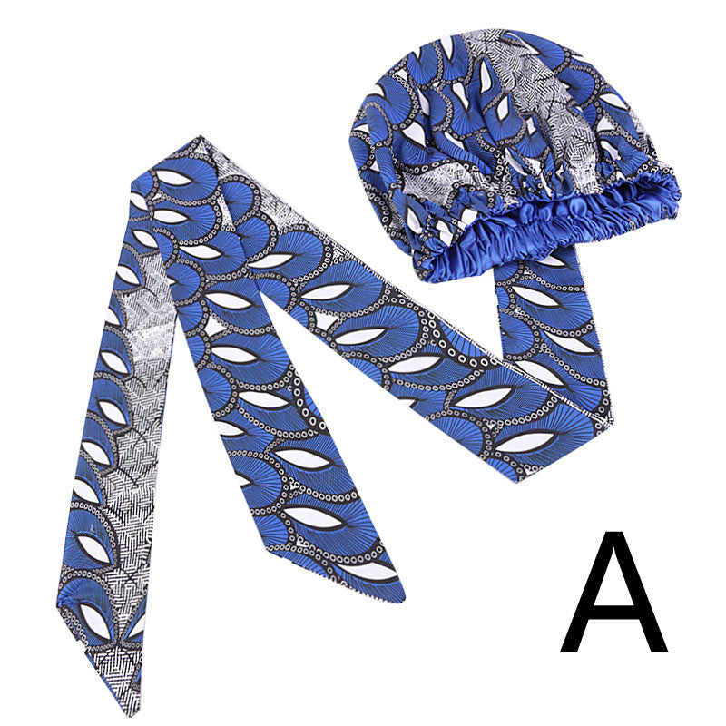 Printed Satin Home Streamer Headscarf Hat