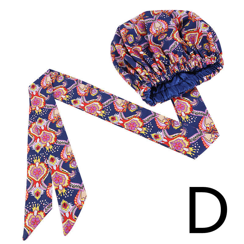 Printed Satin Home Streamer Headscarf Hat