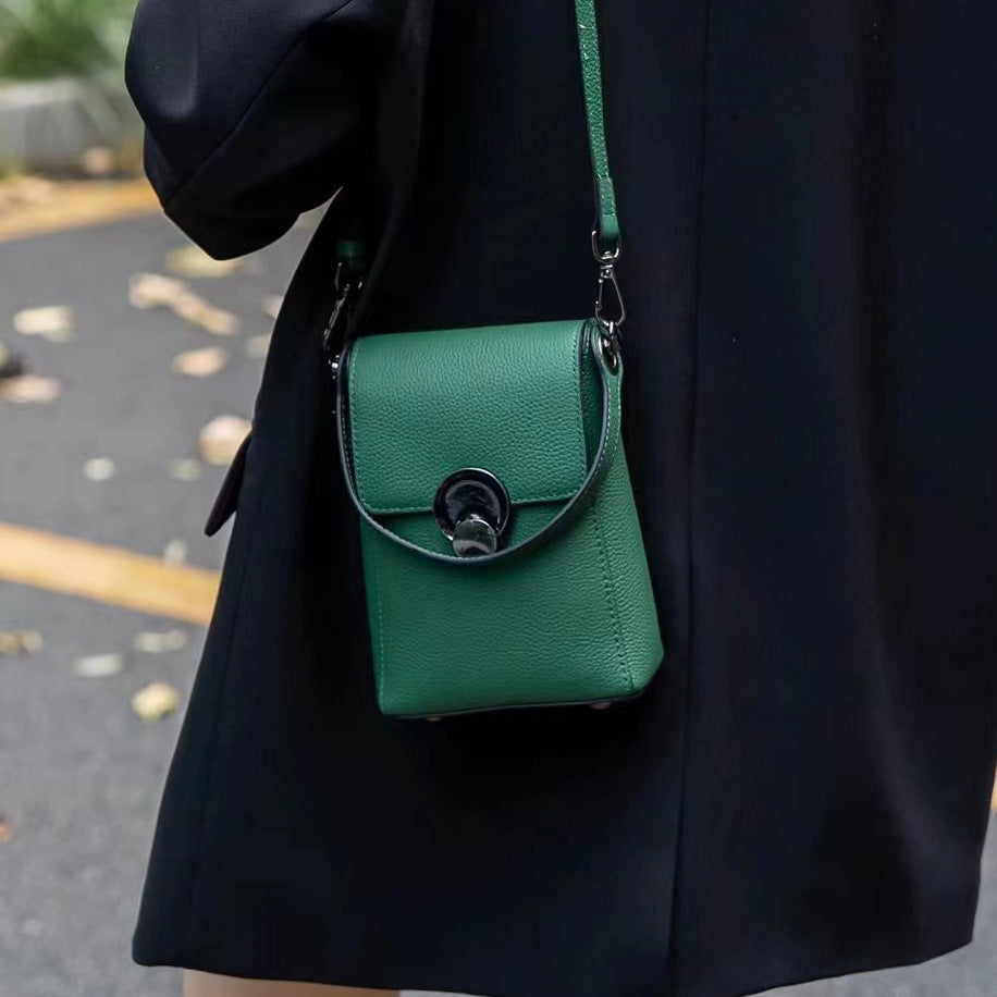 Genuine Leather Mobile Phone Korean Style Fashion Crossbody