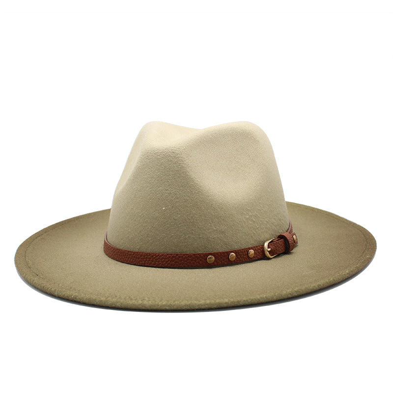 Gradient two-tone jazz woolen hat