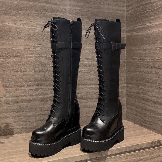 Black inner heightened Martin boots