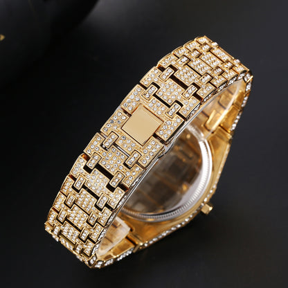 Fashion Rap Ice Hip Hop Full Diamond Large Dial Quartz Watch