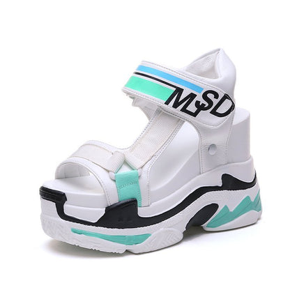 Daddy Sandals Women's Platform Sports Wedge With Velcro Roman Platform Shoes