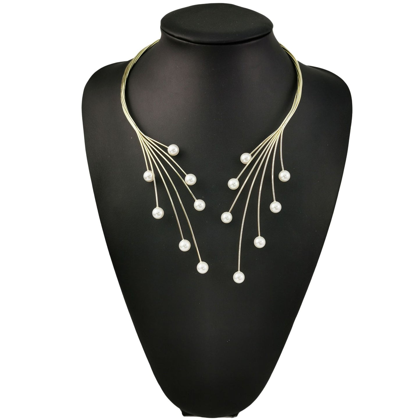 Imitation Pearl Exaggerated Collar Women