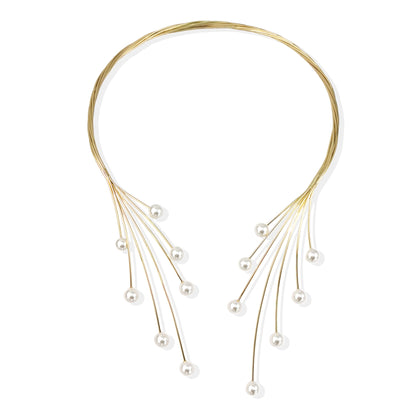 Imitation Pearl Exaggerated Collar Women