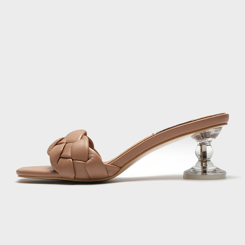 Transparent Square Toe Open-toe Sandals