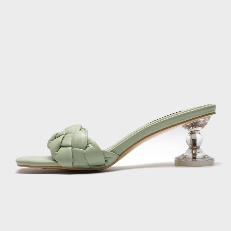 Transparent Square Toe Open-toe Sandals