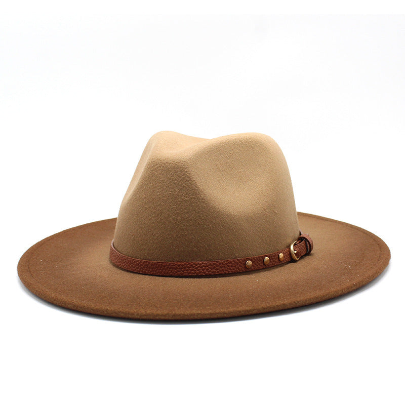 Gradient two-tone jazz woolen hat