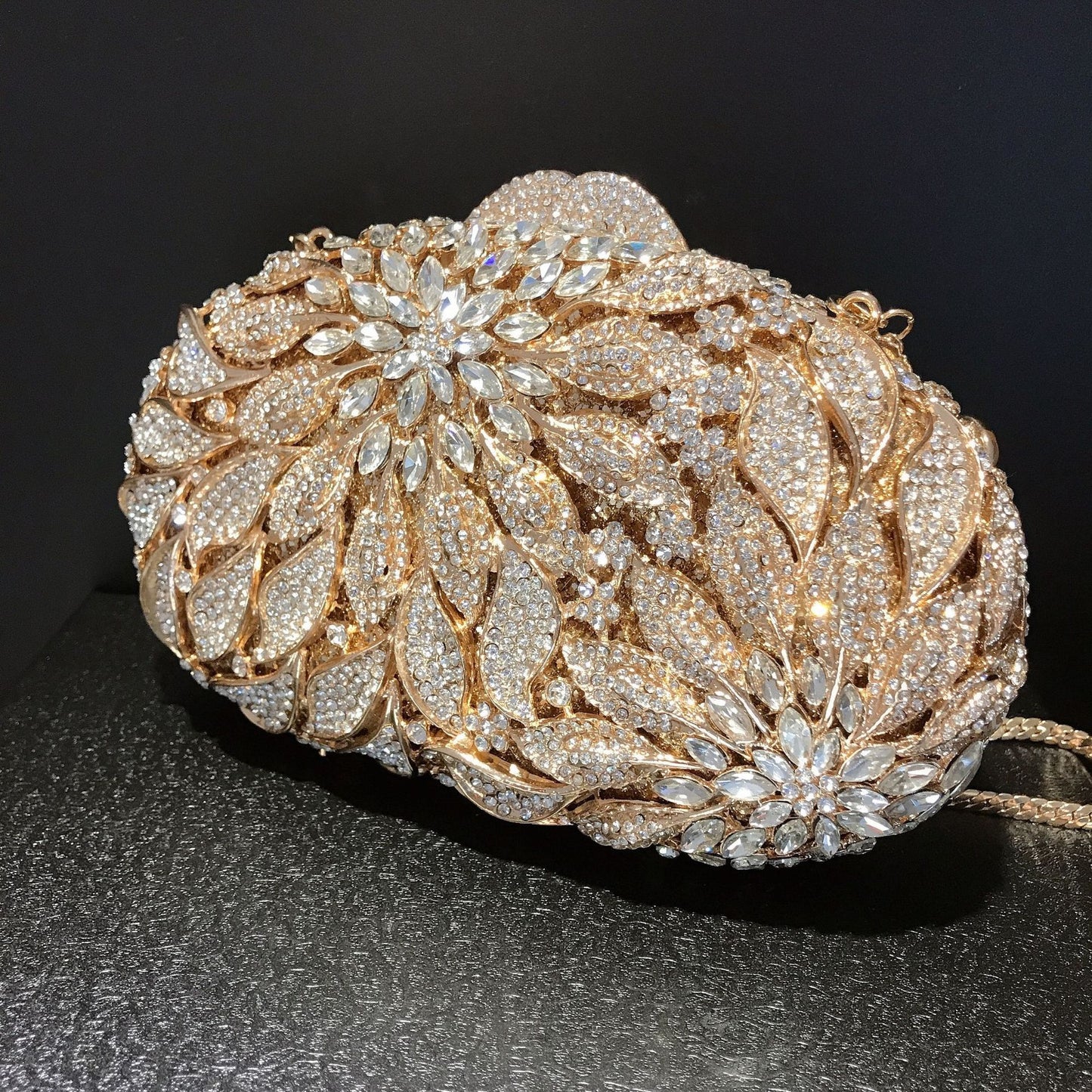 Leaf Flower Inlaid Daimond Bag