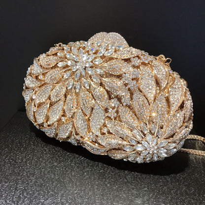 Leaf Flower Inlaid Daimond Bag